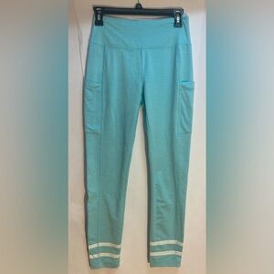 Vineyard Vines Legging Blue Aqua Stripe Yoga Pant Workout Athletic Stretch Small
